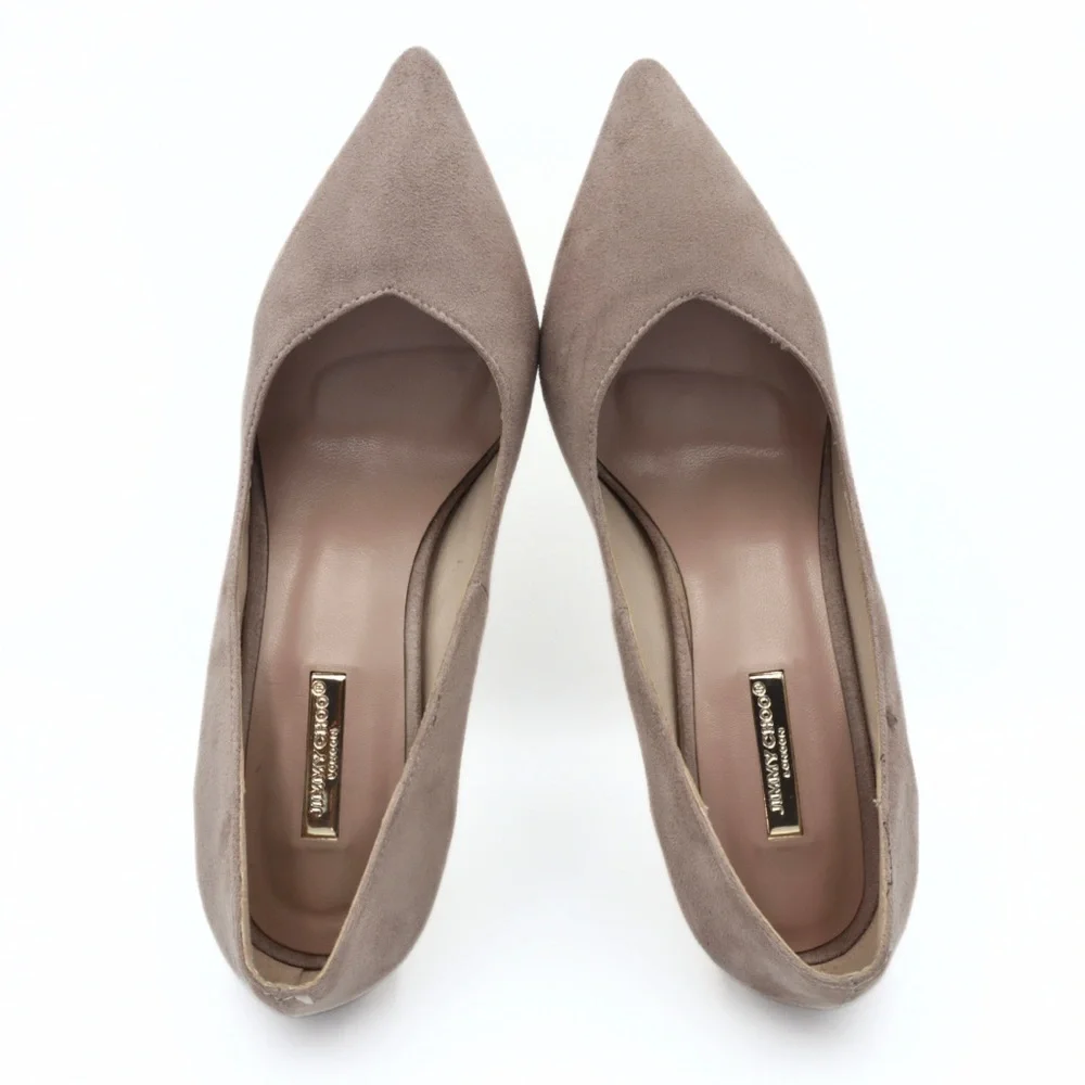 Jimmy Choo London Suede Pumps‎ Nude Pink Women’s EU 35 Pointed Toe Heels